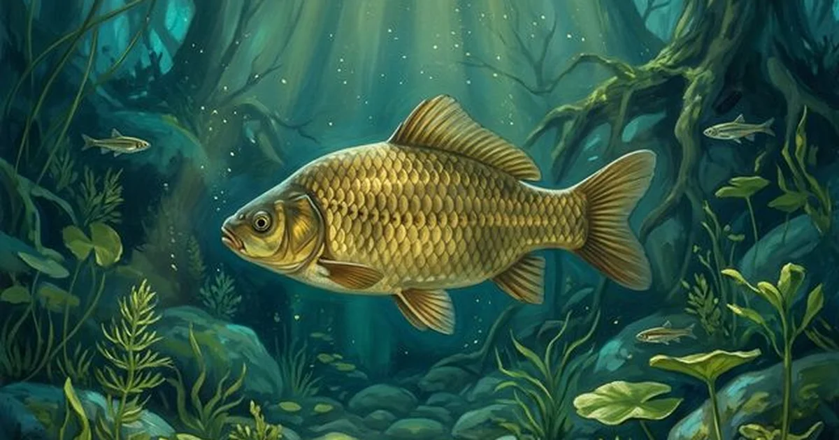 Babuška (Carassius gibelio) u plitkoj vodi