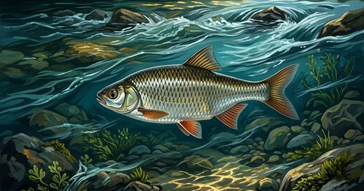 Plotica (Rutilus virgo) u brzoj vodi s kamenitim dnom