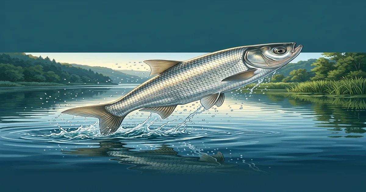 Silver carp (Hypophthalmichthys molitrix) leaping out of the water