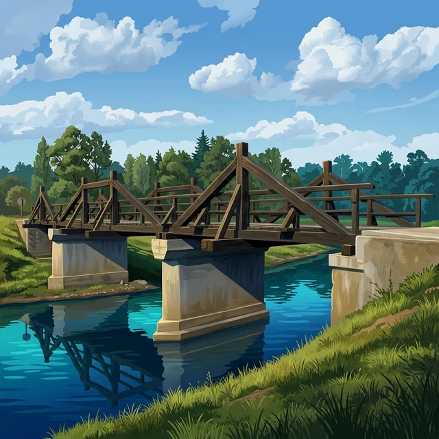 Illustrated view of the Mura near Goričan for station Mura - Goričan