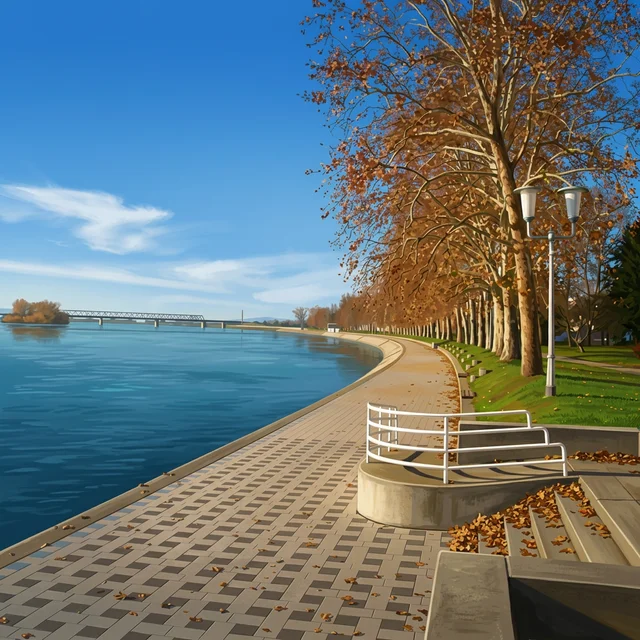 Ilustrirani prikaz rijeke Sava kod lokacije Slavonski Brod za postaju Sava - Slavonski Brod